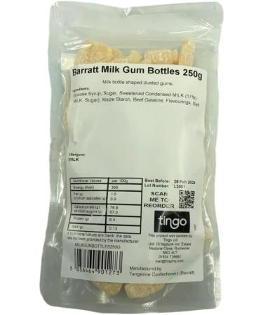 Barratt Dusted Milk Bottle Gums 250 Gram - Buy Online on GoSupps.com