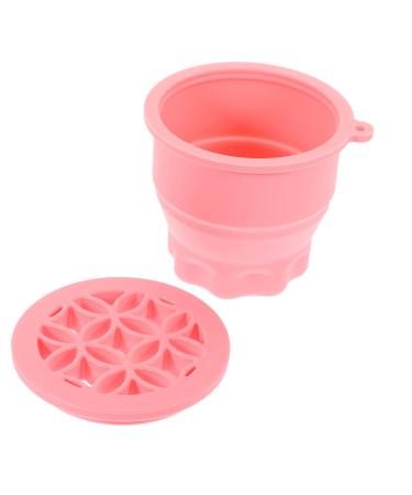 DOITOOL Multifunction detergent Silicone Makeup Brush Cleaner scrub cup washer Make Up Brush Cleaner Eye shadow brush Makeup Brush Cleaner cup Makeup Brush Washer pink Dryer 9.20X9.20X8.60CM Pink