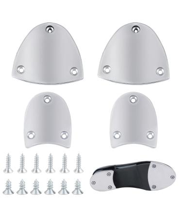 AHANDMAKER 1 Pair Metal Heel Plates Sole Heel Guard Repair Pads Heel Replacement Plates with Screw Nails Shoe Heel Plate Taps Tips for Shoes and Boots