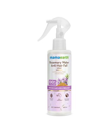 Mamaearth Rosemary Water Anti-Hair Fall Spray with 100% Pure Rosemary Water & Methi Dana 200ml | Stronger Denser Hair | 24Hr Frizz Control | Folligen ANA Lupe Fision Aquashield | Shiny Smooth Hair
