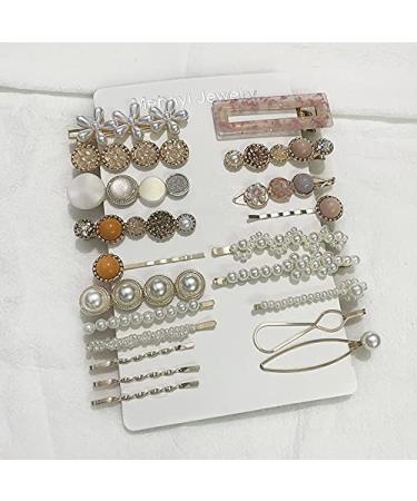 20 Pieces Pearls Hair Clips - Korean Style Acrylic Resin Hairpins for Women & Girls | Stylish Hair Accessories & Headgear - Buy Online on GoSupps.com