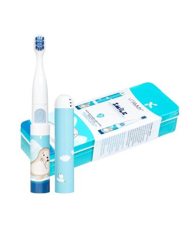VITAMMY Smile Kids sonic toothbrush (Blue-Walrus) available in 4 different animal patterns and colors for children from 3 years