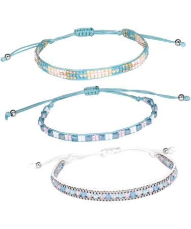 VALICLUD 6 Pcs 1 Bohemia Style Bracelets Bohemian Style Bracelets Womens Bracelets Handmade Bracelets Bohemian Bangles Strand Bracelet Anklets for Women Miss Three Piece Suit Beads 6 6cm Blue - Buy Online on GoSupps.com