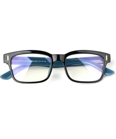 Buy Gaming Glasses - Anti Fatigue Blue Light Blocking Eyewear UV Protection - Black & Blue Frame White Lens - Buy Online on GoSupps.com
