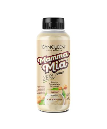 GymQueen Mamma Mia Zero Sauce 266ml, Low Calorie and Fat Free, for Refining Dishes or as a Dressing, Vegetarian, Crazy Caesar