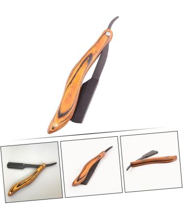Frcolor 4-Piece Folding Razor Shaver Set - Portable Manual Shave Knife for Men | Travel-Friendly Wood Design - Buy Online on GoSupps.com