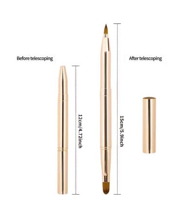 3PCS Dual-ended Lip Brush Set | Retractable Lip Concealer & Eyeshadow Makeup Brushes for Perfect Lips & Eyes - Buy Online on GoSupps.com