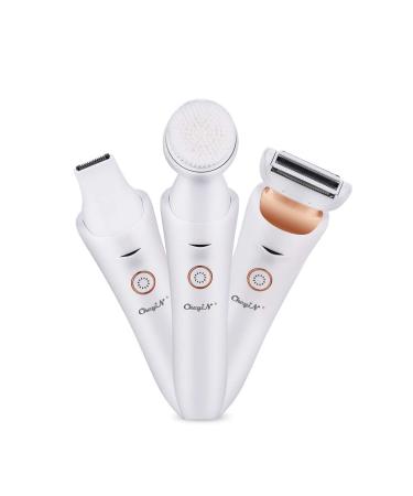Electric Razor for Women, 3 in 1 Groomer Shaver USB Rechargeable Electric Trimmer CkeyiN Hair Remover Cordless Foil Shaver for Legs Bikini Line Underarms Wet & Dry Shaving Painless