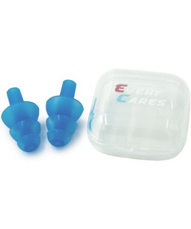 Every Cares Silicone Swimming Earplugs 6 Pairs - Comfortable & Waterproof Ear Plugs with Case - Blue - Buy Online on GoSupps.com