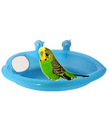 Bird Bath for Cage with Mirror,Bird Baths Tub Parakeet Bath Fountain,Bird Bath for Cage Large Parrot,Portable Bird Bath Bird Cage Accessories for Small Parakeet for Lovebird Finch Budgie Canary