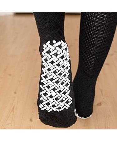 Non Skid Diabetic Crew Socks - Breathable Anti Slip Socks for Painful Feet Relief - 6 Pairs Black 10-13 - Buy Online on GoSupps.com