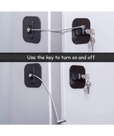 Childproof Refrigerator Lock - Fridge and Freezer Security with Keys (Black, 1 Pack) - Buy Online on GoSupps.com