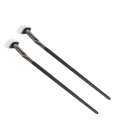 Double Layer Mascara Fan Brush Bent Design for Clump Application Enhancing Lower Lashes Fan Shaped Eyelash Makeup Brushes