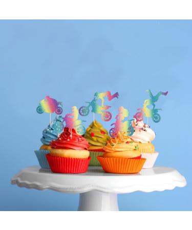 Bejotaa Colour 20Pcs Motorcycle Cupcake Toppers Scooter Cupcake Toppers Motorcycle Happy Birthday Cake Topper for Man s Birthday Party or Boy s Birthday - Buy Online on GoSupps.com