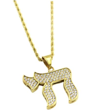 HAPINARY Rhinestone Necklace Necklaces Jewelry Necklaces Beach Clavicle Chain Fashion Necklace Pendant Diamond Man Hebrew - Buy Online on GoSupps.com