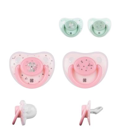 Kikkaboo pacifier Savanna 6-18 months 2 pieces with dust cap ventilation holes color: pink