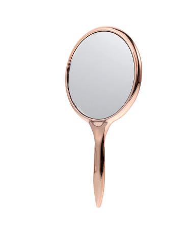 Beaupretty Hand Held Mirror Handheld Hand Mirror Makeup Mirror: Blue Round Cosmetic Mirrors with Handle Metal Magnifying Mirrors for Travel Outdoor Women Girl Round Mirror