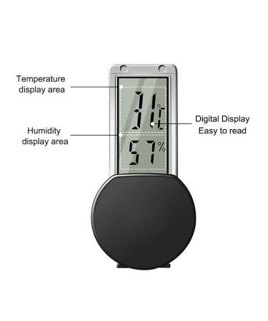 Digital Reptile Hygrometer Thermometer - High-Sensitive Temperature & Moisture Meter with Suction Cup for Terrariums & Reptile Pools - Buy Online on GoSupps.com