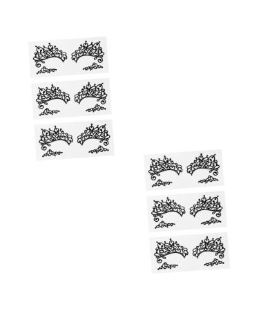 TOVINANNA Glitter Eyeshadow 6 Pairs Lace Eyeliner Stickers Eyeshadow Glitter Liner for Eyes Temporary Eye Sticker Hollow Out 13X6cmx2pcs Blackx2pcs