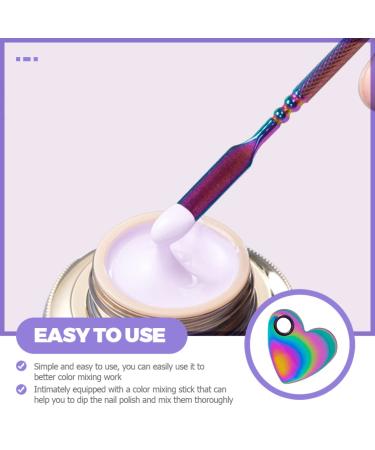 Buy Beaupretty Mini Heart Shaped Makeup Mixing Plate & Spatula | Stainless Steel Nail Color & Foundation Tools - International Shipping - Buy Online on GoSupps.com