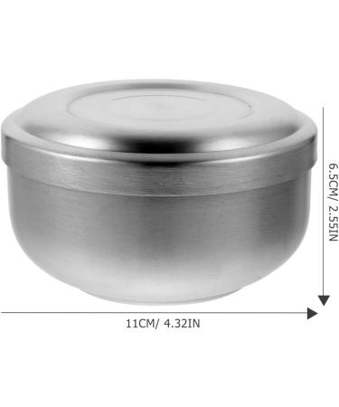 Buy Baluue Stainless Steel Shaving Soap Cream Bowl - Unbreakable Wet Shave Mug with Lid for Home Bathroom - Silver - Buy Online on GoSupps.com