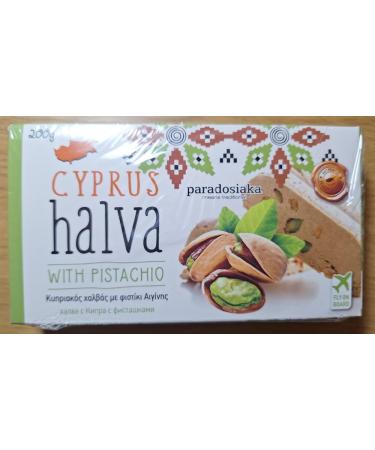 PARADOSIAKA 1 x Halva Cyprus with Pistachio Paradosiaka - Rich sesame confection is a basic candy - 1 x 200g