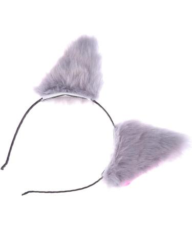 FRCOLOR Fur Cat Ears Headband Fox Ear Headwear Animal Fur Costume Party Head Bands for Women and Girls (Grey) - Buy Online on GoSupps.com
