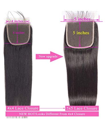 18 Brazilian Straight Virgin Human Hair 5X5 HD Transparent Lace Closure - Pre Plucked, Baby Hair, Natural Color - Buy Online on GoSupps.com
