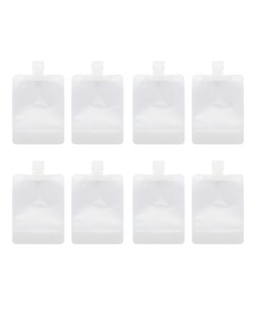 RIIEYOCA 8 Piece Portable Fluid Packing Bag Refillable Travel Pouches Clear Plastic Empty Packaging bag for Shampoo/Shower Gel/Hand Sanitizer/Cosmetic Divide Bag(100ml)
