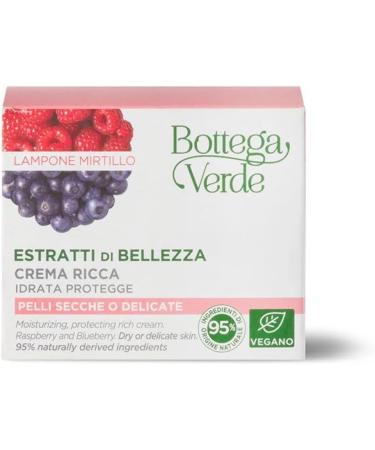  Bottega Verde Bottega Verde - Rich Beauty Extract Cream - Raspberry and Blueberry - Moisturized Protects - Dry or Delicate Skin (50 ml) - Buy Online on GoSupps.com
