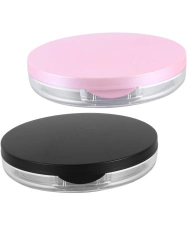 FRCOLOR 4 Sets Powder Puff Storage Box | Blusher & Foundation Case | DIY Makeup Powder Organizer | Portable Empty Powder Cases in Pink & Black - 7.5x7.5x1cm - Buy Online on GoSupps.com
