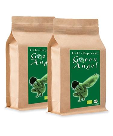 C&T Organic Coffee Beans "Green Angel" (2 x 1000g Whole Beans) - 100% Arabica - Premium Coffee - Low in Acidity and Digestible Gentle and Freshly Roasted