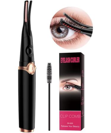 Heated Eyelash Curler Electric Eyelash Curler Professional Rechargeable Lash Curler USB 3 Levels of Temperature Adjustable Quick Natural Heated Eyelash Curlers with Eyelash Comb for Makeup Type 1 Black - Buy Online on GoSupps.com