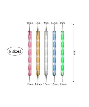 Aoshang 5pc UV Gel Painting Nail Art Dotting Pen Tool Kit for DIY Design & Manicure - Buy Online on GoSupps.com