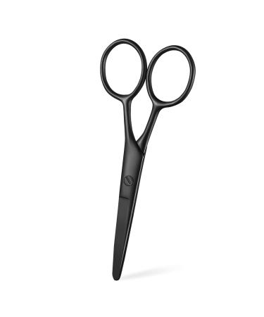 Beard Scissors, Stainless Steel Scissors for Beard, Mustache, Eyebrow, Nose Hair by HAWATOUR, Black