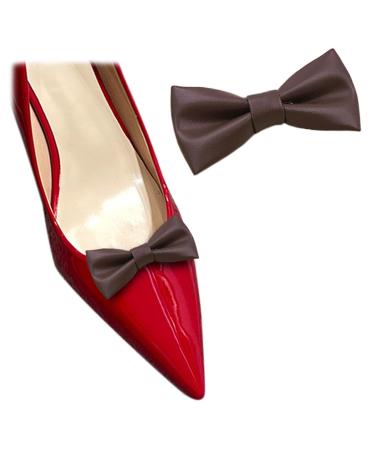 Tsangbaby 2 pieces leather loop shoe clips multi -colored shoe decoration removable women shoe buckle for women high heel diy accessories milk curry mini