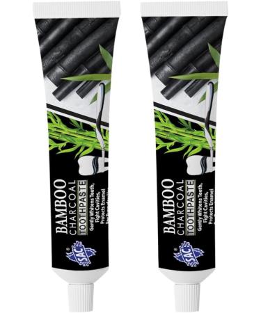 SAC Organic Bamboo Charcoal Toothpaste | 100% Natural Teeth Whitening | Fluoride-Free Ayurvedic Formula | 125gm - Buy Online Internationally - Buy Online on GoSupps.com
