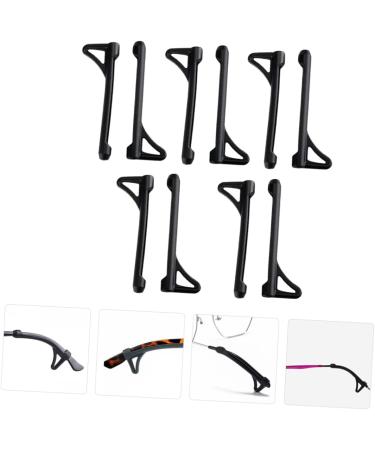 Housoutil Retainer 2 Sets Non-Slip Silicone Sleeves & Glasses Holders | Anti-Drop Accessories for Glasses | 5 Pairs Black 6x1.8cm - Buy Online on GoSupps.com
