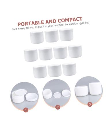 FRCOLOR 20 Pcs Cosmetic Lotion Bottles & Makeup Brushes - Portable Cream Boxes for Travel - Multifunctional White Ointment Containers - Buy Online on GoSupps.com