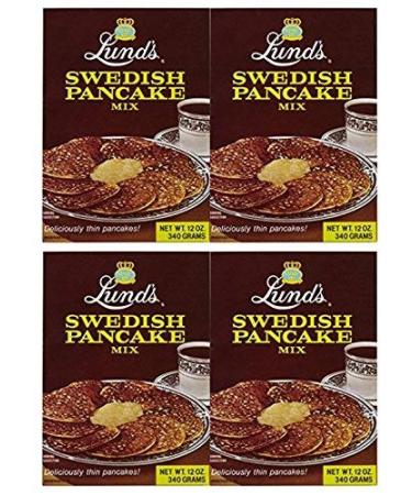 Lunds Swedish Pancake Mix - 12 oz (Pack of 4) Original Version