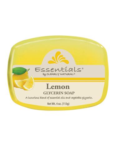 Essentials by Clearly Natural Glycerin Bar Soap Lemon 4-Ounce Pack of 12 - CASE