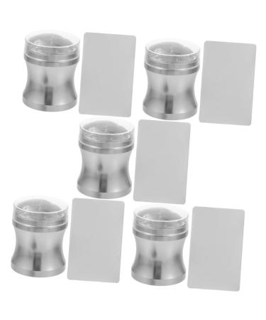 DOITOOL 5 Sets Silicone Nail Art Stamp Nail Stencils Nail Art Stamping Plates Nail Stamp Kit Kid Nail Polish Stampers for Fruit Shaped Body Sponges Clear Printing Silicone Template