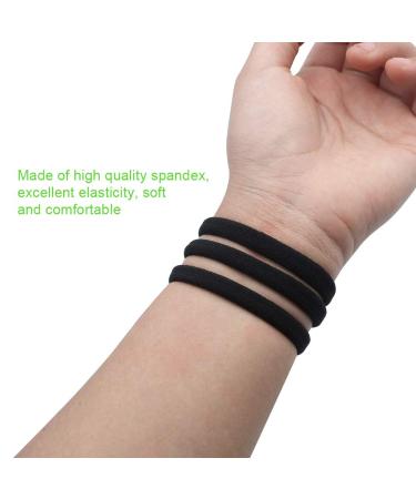 Super Soft Elastic Hair Ties - 60 Black Rubber Bands for Girls & Women | Metal-Free Everyday Use Scrunchies - Buy Online on GoSupps.com