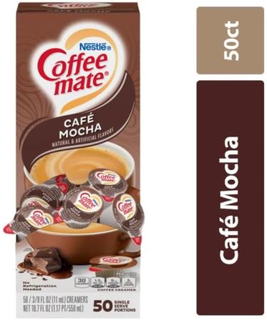 Coffee-Mate Single Serve Creamers Caf Mocha - 50CT | Coffee Creamer Liquid | Creamy Milk Chocolate Flavor | Cholesterol Free Lactose Free and Kosher Dairy | Pack of 2 - Buy Online on GoSupps.com
