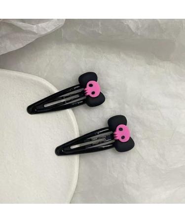 Limtula Cute Bowknot Skull Shape Hairpins Hot Girls Snap Hair Clip Spring Hair Clip for Woman Ponytail Side Hair Clip Purple - Buy Online on GoSupps.com