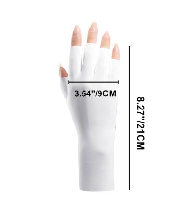 UV Gloves for Gel Nails 1 Pair Fingerless Gloves for Gel Manicures Breathable UV Protection Gloves UPF50+ UV Nail Gloves for Nail Art Skin Care Protect Hands from UV Harm White - Buy Online on GoSupps.com