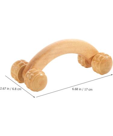 Lurrose Wooden Massage Roller - Back & Facial Massage Device for Deep Tissue Relief | Handwick Foot & Arm Roller 17x6.8cm - Buy Online on GoSupps.com