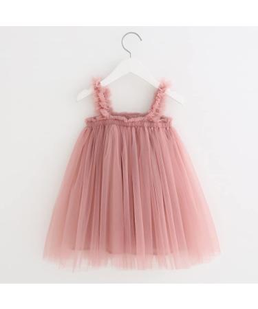 PythJooh Baby Girl Tulle Dress - Sleeveless Butterfly Wings Tutu Princess Dress for Toddler Girl, Daisy Stars Sundresses - Dusty Pink (3-4 Years) - Buy Online on GoSupps.com