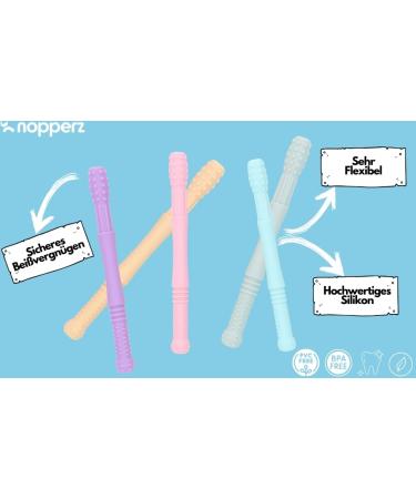 Nopperz Toothing Aid - BPA-Free Silicone Bite Ring & Tube Baby 5-Pack | Safe Relief for Teething Infants - Buy Online on GoSupps.com
