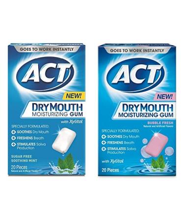 ACT Dry Mouth Gum, Variety Pack, 40 Count
